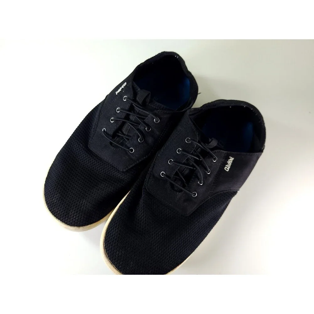 OluKai Nohea Moku Men 10.5 Black Mesh Boat Shoes Drop In Heel Sneakers 10283